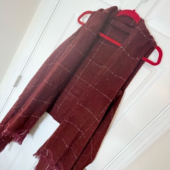 Express poncho cardigan kimono shrug maroon one size. - Picture 1 of 3
